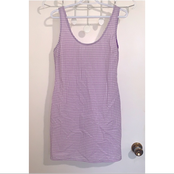 lilac checkered dress